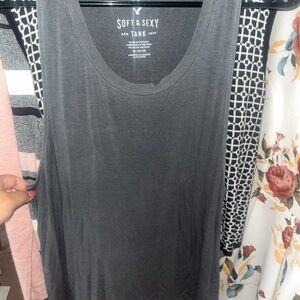American Eagle Outfitters Soft & Sexy Gray Tank Top